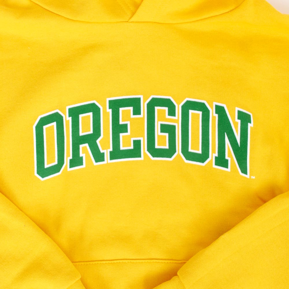 Arched Oregon, Champion, Yellow, Hoodie, Cotton Blend, Kids, Youth, Powerblend, Pullover, Sweatshirt, 964349